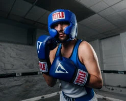 TITLE Classic USA Boxing Competition Headgear – With Cheeks -Cheap Boxing Gear Store CACHXBL 1