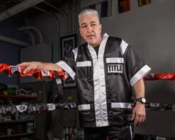 TITLE Boxing Old School Corner Jacket -Cheap Boxing Gear Store CJSS2 BKWH