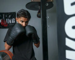 TITLE Black Bolstered Leather Bag Gloves -Cheap Boxing Gear Store DBBG 3