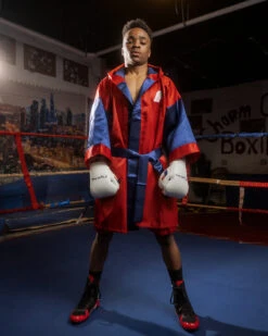 Fighting Full Length Robe -Cheap Boxing Gear Store FFLRRDBL 2