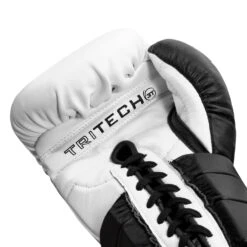 Fighting Tri-Tech Tenacious Lace Training Gloves -Cheap Boxing Gear Store FS3TTGL WH BK 005