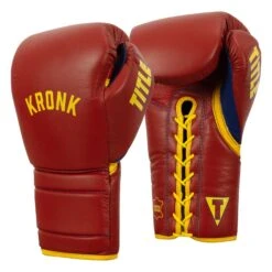 KRONK Boxing Gym Lace-Up Training Gloves 13 KRONK Boxing Gym Lace-Up Training Gloves -Cheap Boxing Gear Store KNKSG RD GD 2