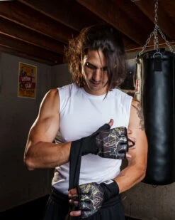 TITLE Boxing Defender Sublimated Glove Wraps -Cheap Boxing Gear Store KSGWBKGD 1