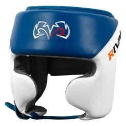 Rival Boxing Amateur Competition Headgear With Cheek Protect -Cheap Boxing Gear Store RHGC2C BL WH 1