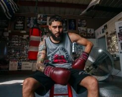 TITLE Boxing Sugar Ray Leonard Throwback Leather Bag Gloves -Cheap Boxing Gear Store SRLTLBGMR 5