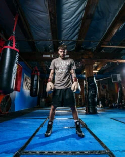 TITLE Boxing Distressed Label Tee -Cheap Boxing Gear Store TBTS215GR 1