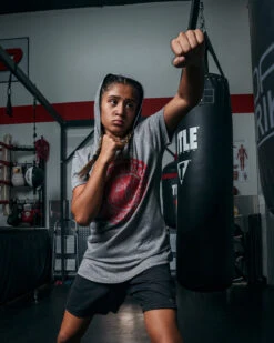 TITLE Boxing Women's Vintage Short Sleeve Hooded Tee -Cheap Boxing Gear Store TBWTS213GR 3