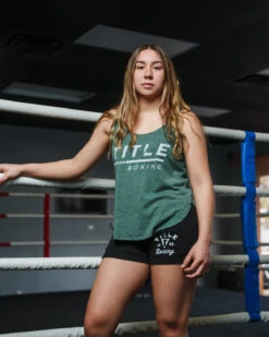 TITLE Boxing Women's Striped Wordmark Cropped Tank 17 TITLE Boxing Women's Striped Wordmark Cropped Tank -Cheap Boxing Gear Store TBWTS216GN 1