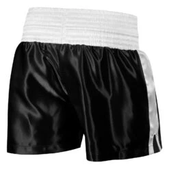 TITLE Boxing Professional Women’s Satin Striped Boxing Trunks -Cheap Boxing Gear Store TPBTW2 BK WH 3