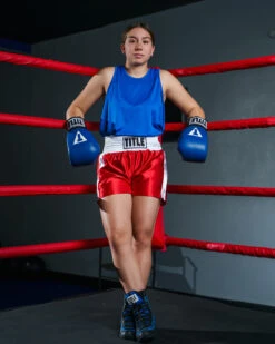 TITLE Boxing Professional Women’s Satin Striped Boxing Trunks -Cheap Boxing Gear Store TPBTW2RD 1