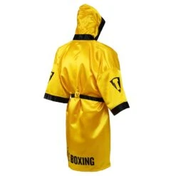 TITLE Boxing Pro Full Length Boxing Robe -Cheap Boxing Gear Store TSRFL2 GD BK 02