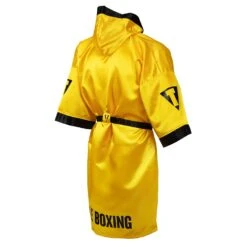 TITLE Boxing Pro Full Length Boxing Robe -Cheap Boxing Gear Store TSRFL2 GD BK 04
