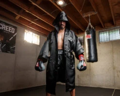 TITLE Boxing Full Length Robe -Cheap Boxing Gear Store TSRFLBK 1