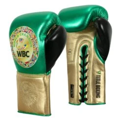 WBC By TITLE Boxing Green Belt Sparring Gloves 30 WBC By TITLE Boxing Green Belt Sparring Gloves -Cheap Boxing Gear Store WGBSG GN GD BK 2