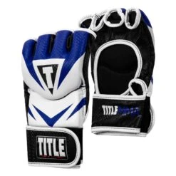TITLE MMA Command Pro Fight Gloves -Cheap Boxing Gear Store XMCPFG BL WH 002