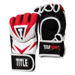 TITLE MMA Command Pro Fight Gloves -Cheap Boxing Gear Store XMCPFG RD WH 002