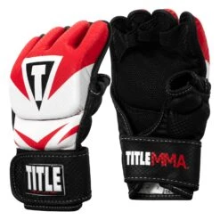 TITLE MMA Command Training Gloves -Cheap Boxing Gear Store XMCTG RD WH 002