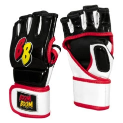 BOOM BOOM Boxing Bomber Youth MMA Gloves -Cheap Boxing Gear Store bbmmgy bk wh rd 02