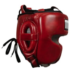 TITLE Boxing Blood Red Leather Sparring Headgear -Cheap Boxing Gear Store brhg rd gr 03