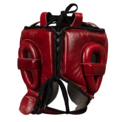 TITLE Boxing Blood Red Leather Sparring Headgear -Cheap Boxing Gear Store brhg rd gr 04