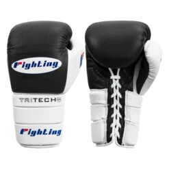Fighting Tri-Tech Tenacious Lace Training Gloves -Cheap Boxing Gear Store fs3ttgl bk wh 001