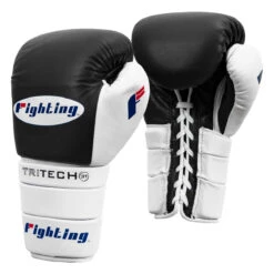 Fighting Tri-Tech Tenacious Lace Training Gloves -Cheap Boxing Gear Store fs3ttgl bk wh 002