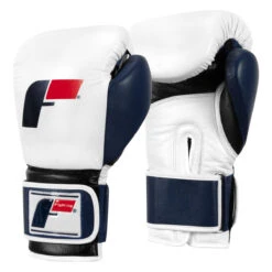 Fighting Force Leather Bag Gloves -Cheap Boxing Gear Store ftgfbg wh bl bk 2 1