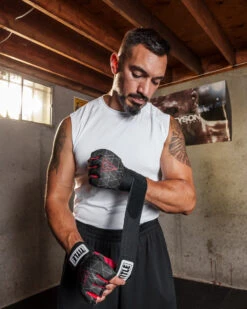 TITLE Boxing Defender Sublimated Glove Wraps -Cheap Boxing Gear Store ksgw bk rd 2 1