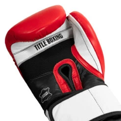 TITLE Boxing Premium Leather Performance Training Gloves -Cheap Boxing Gear Store lptg rd wh bk 005