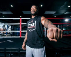 TITLE Boxing Jumbo Logo Sleeveless Hoodie -Cheap Boxing Gear Store lta4 bk 2