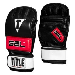 TITLE MMA Perform Gel Bag Gloves 2.0 -Cheap Boxing Gear Store pmgbg2 bk rd 02