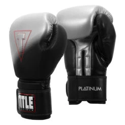 TITLE Platinum Proclaim Power Boxing Bag Gloves -Cheap Boxing Gear Store ptppbg bk sv 02
