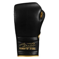TITLE Boxing Roberto Duran Leather Sparring Gloves -Cheap Boxing Gear Store rdsg bk gd 03