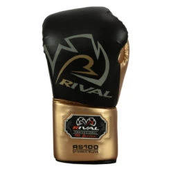 Rival Boxing 100 Series Lace Sparring Gloves -Cheap Boxing Gear Store rs100 bk gd 0003