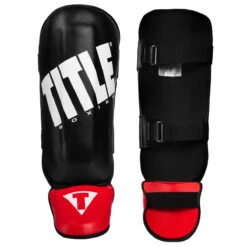 TITLE Boxing Pro Style Shin & Instep Guards 3.0 -Cheap Boxing Gear Store shng3 bk rd 1 1