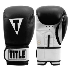 TITLE Premier Leather Super Bag Gloves 2.0 -Cheap Boxing Gear Store tsbg2 bk wh 001 1 1