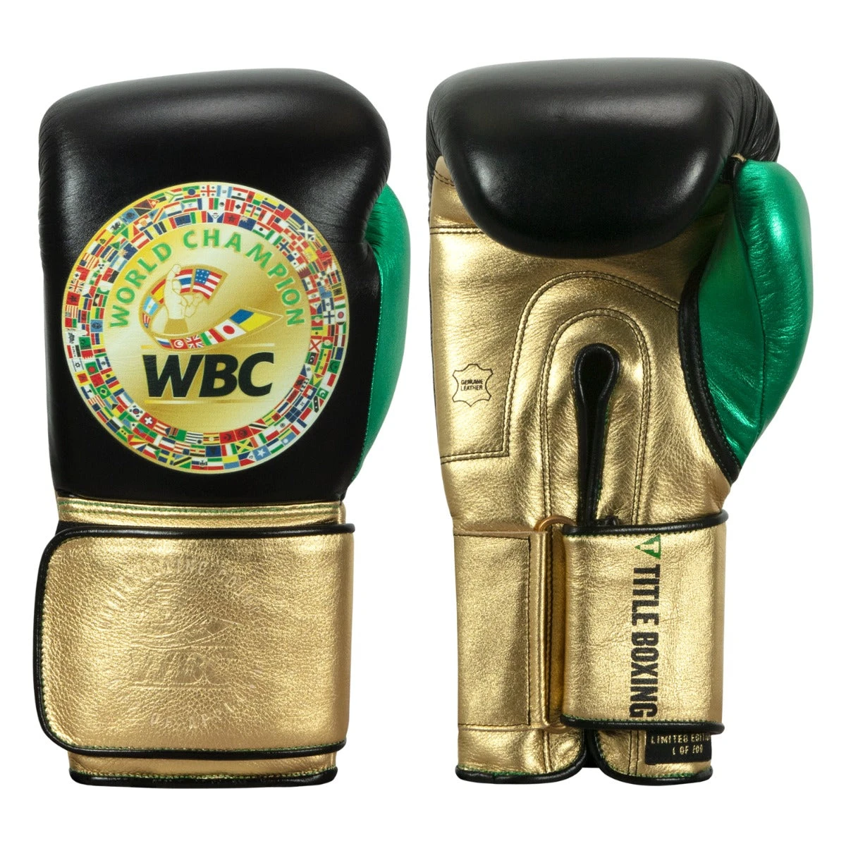 WBC By TITLE Boxing Green Belt Bag Gloves 3 WBC By TITLE Boxing Green Belt Bag Gloves