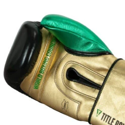 WBC By TITLE Boxing Green Belt Training Gloves 1.0 -Cheap Boxing Gear Store wgbtg bk gd gn 5 1
