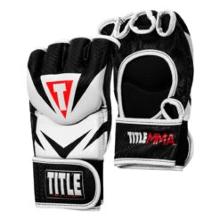 TITLE MMA Command Pro Fight Gloves -Cheap Boxing Gear Store xmcpfg bk wh 002