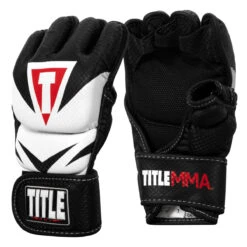 TITLE MMA Command Training Gloves -Cheap Boxing Gear Store xmctg bk wh 002