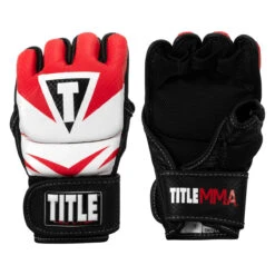 TITLE MMA Command Training Gloves -Cheap Boxing Gear Store xmctg rd wh 001 1