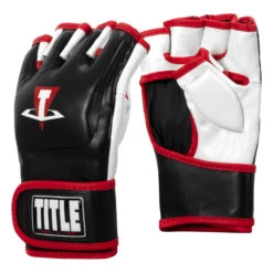 TITLE MMA Conflict Training Gloves -Cheap Boxing Gear Store xmtg bk wh rd 002
